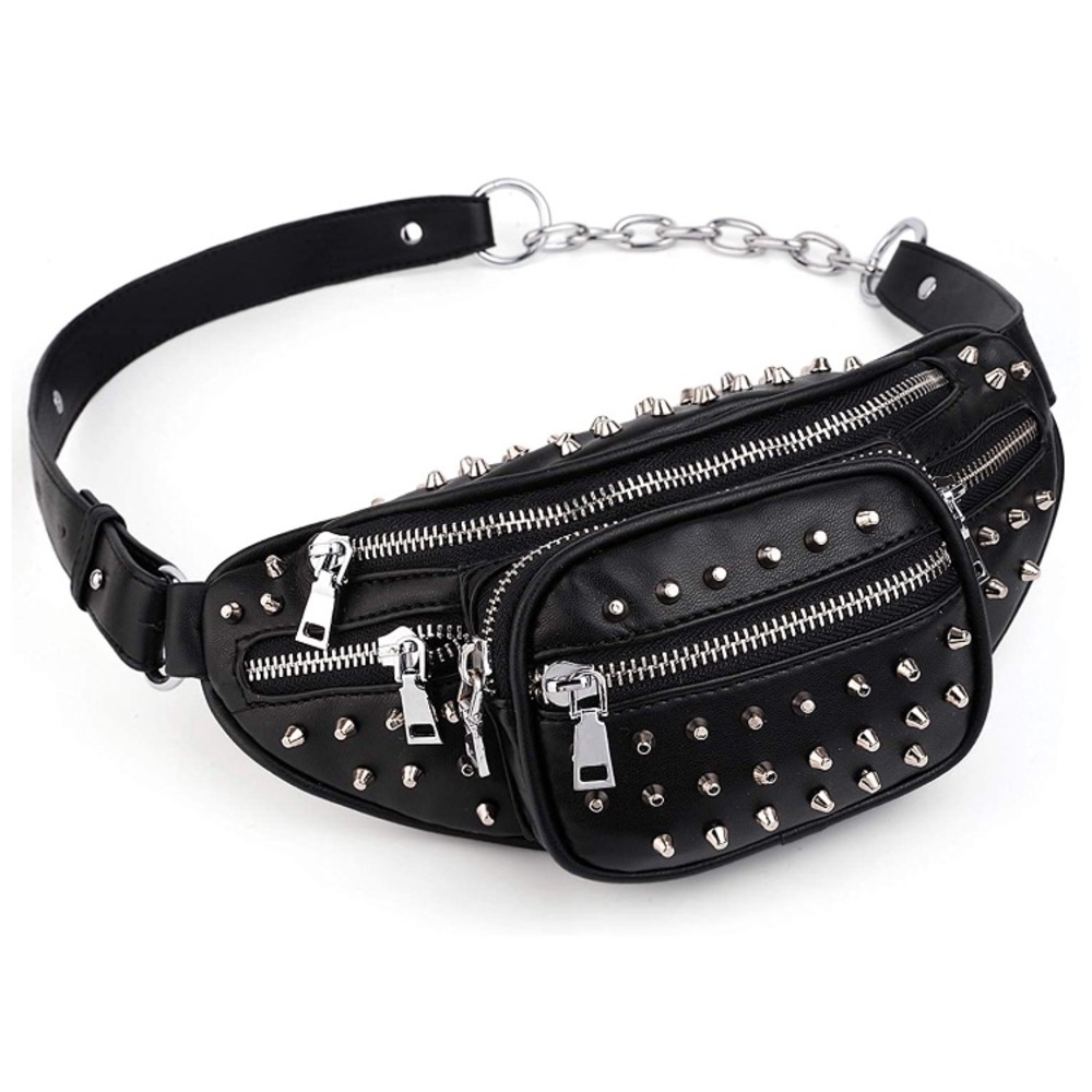 Fanny-Pack Leather Vegan Waist Bag Rivet